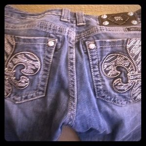 Miss Me jeans 29 fleur de lis lace black